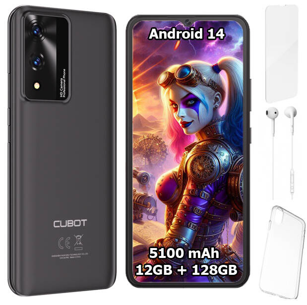 Smartfon CUBOT A10 6,56" 12/128GB  DUAL SIM  LTE ANDROID 14 + ETUI + FOLIA