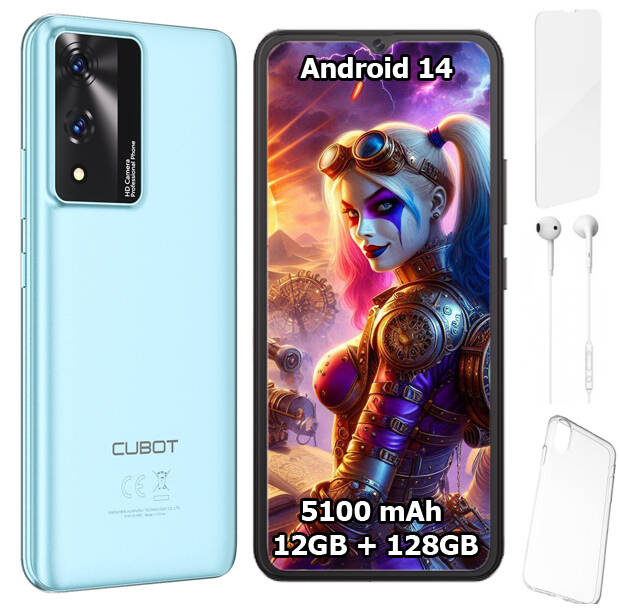 Smartfon CUBOT A10 6,56" 12/128GB DUAL SIM LTE ANDROID 14 + ETUI + FOLIA
