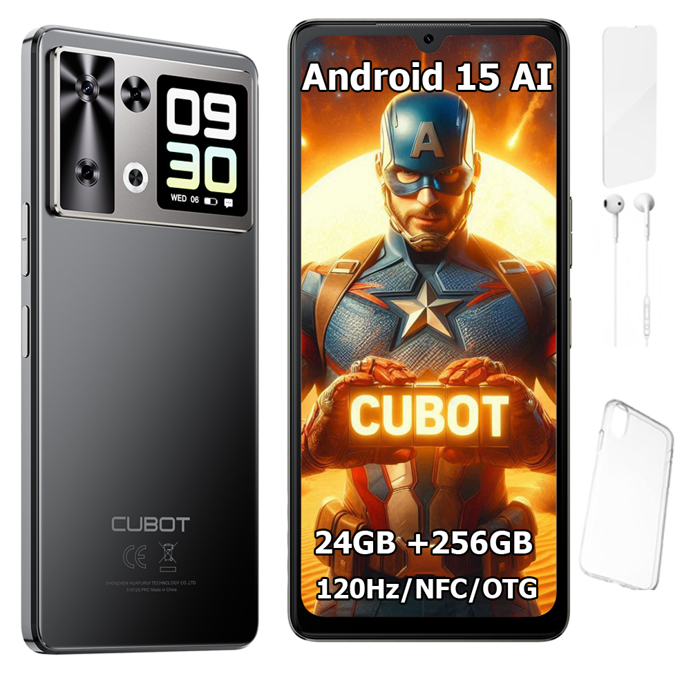 Smartfon CUBOT P90 ANDROID 15 24/256GB NFC DUAL SIM 4G 6,88" ETUI +FOLIA